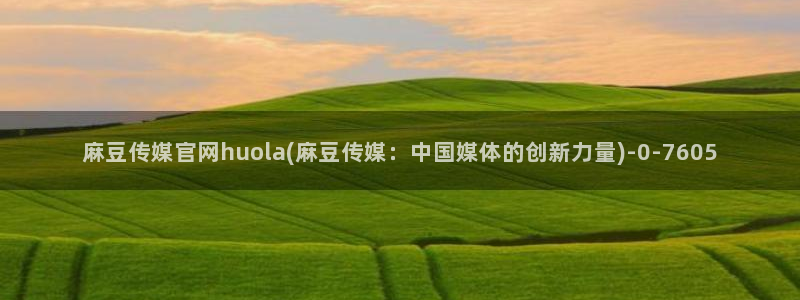 麻豆影视传媒官网黄：麻豆传媒官网huola(麻豆传媒：中国媒体的创新力量)